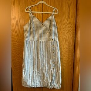 Maurices Navy and White Striped Midi Dress